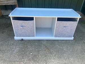 GLTC Grey Painted MDF Storage Unit Toy Box with Fabric Baskets Chest of Drawers - Picture 1 of 10