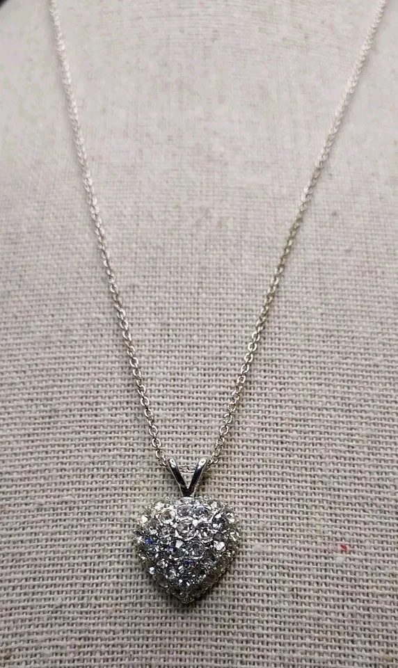 Collar Corazón Romano y Piedra Solar RMN Cristal Tonificado Plata 17"-20" Foto 1 de 4