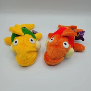 Set 2 The Fish Philosophy Pete The Perch 8" Plush Stuffed Beanie Yellow & Orange - Picture 1 of 8