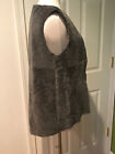 NWOT DROMe Italy gray shearling suede high low hem sleeveless vest jacket coat S