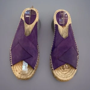 Free People sandali slip on espadrillas slides viola scamosciati taglia 39 - Foto 1 di 10