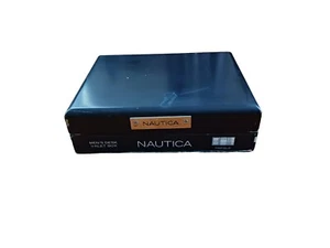 Nautica Men's Desk Valet Box Case Storage Box Black Blue 5.5 Inches Box - Picture 1 of 12
