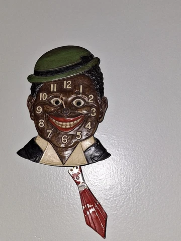 RARE ANIMATED LUX "DIXIE" MOVING EYES MINIATURE WALL CLOCK WORKING 1930's Cover