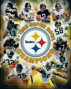 Pittsburgh Steelers 6 Time Champs Trophy Collage Nfl Football S Bowl 8x10 PHOTO - Picture 1 of 1