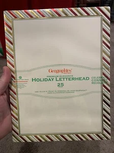 Geographics Premium Holiday Christmas Letterhead 25ct, Red & Gold & Green - Picture 1 of 3