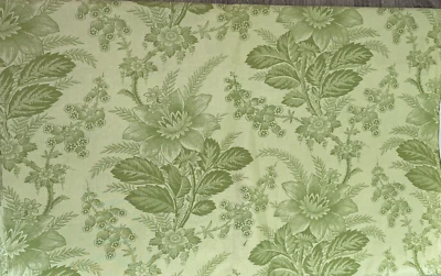 Cotton Fabric Light Green Floral Print 3 1/8 Yards x 41 In Tutti Frutti - Image 1 of 4