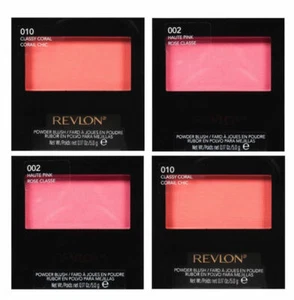 4 X REVLON POWDER BLUSH ❤ 010 CLASSY CORAL + 002 HAUTE PINK ❤ MAKEUP BLU COMPACT - Picture 1 of 1