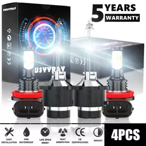 4X HID Headlight Lo Beam + LED Fog Light Bulbs Kit For Infiniti QX70 2014-2017 - Picture 1 of 15