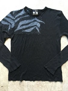 So Cool! Authentic Late 90s JUST CAVALLI Tiger Stripe Lightweight Sweater_S/M_48 - Picture 1 of 11