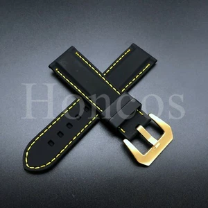 26MM Soft Rubber Black/YL Sport Diver Watch Band Strap Fits for Invicta Military - Picture 1 of 30