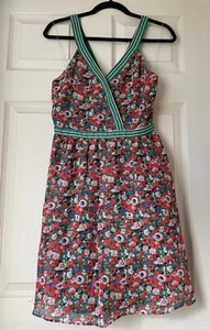 Sz L Women’s Dress $52 Von Maur Sequin Hearts Green Red Floral 100% Polyester - Bild 1 von 8