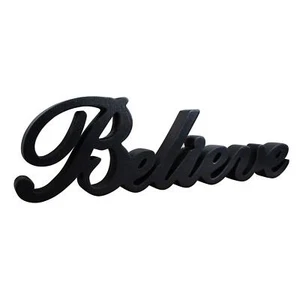 Matt Black Wooden Words Sign Free Standing "believe" Desk/table/shelf/home Wall/ - Picture 1 of 5