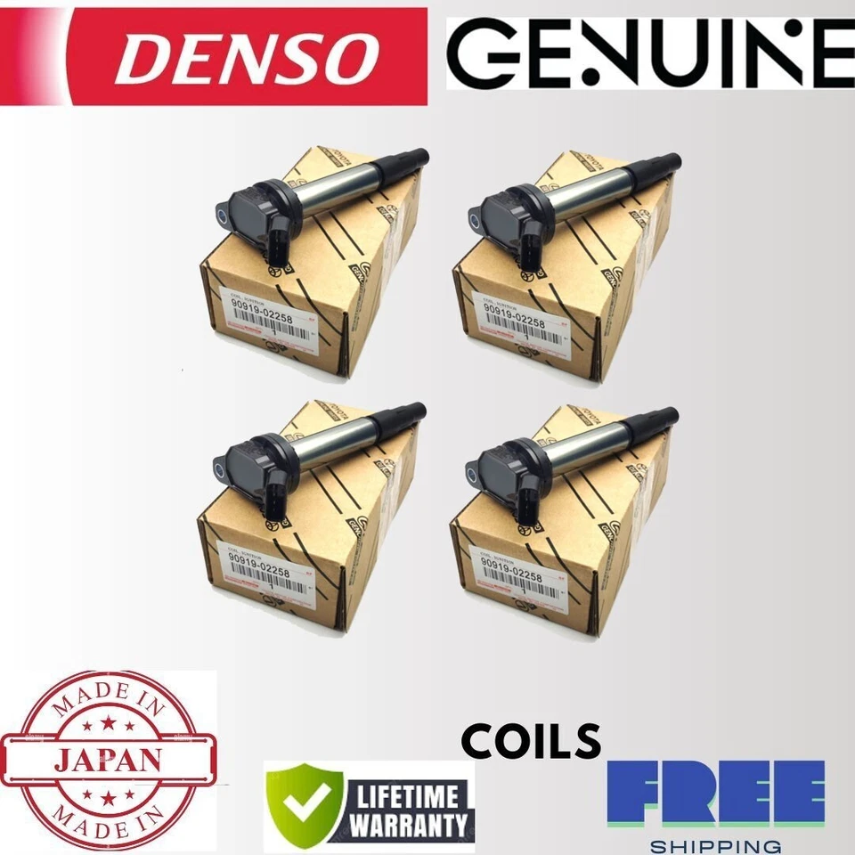 4x bobinas de encendido DENSO para Toyota Prius V (1,8 L L4) - 2012 a 2014 90919-02258 Foto 1 de 4