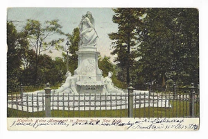 Tarjeta postal monumento Heinrich Heine Bronx Park Nueva York NY brillo c1905 - Imagen 1 de 2