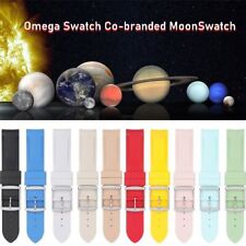 Curved End Rubber Watch Strap Fit For Omega Swatch Co-Branded Moon Swatch 20mm 