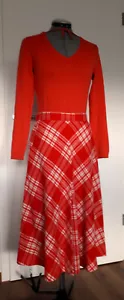ROCk_Kellerfaltenrock_Hochwertig_Tweed_Wolle_Tartanartig_Rot&Weiss_Gr38 - Bild 1 von 12