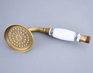Antique Brass&Ceramics Bathroom Accessory Hand Held Water Shower Head 8hh115 - Picture 1 of 8