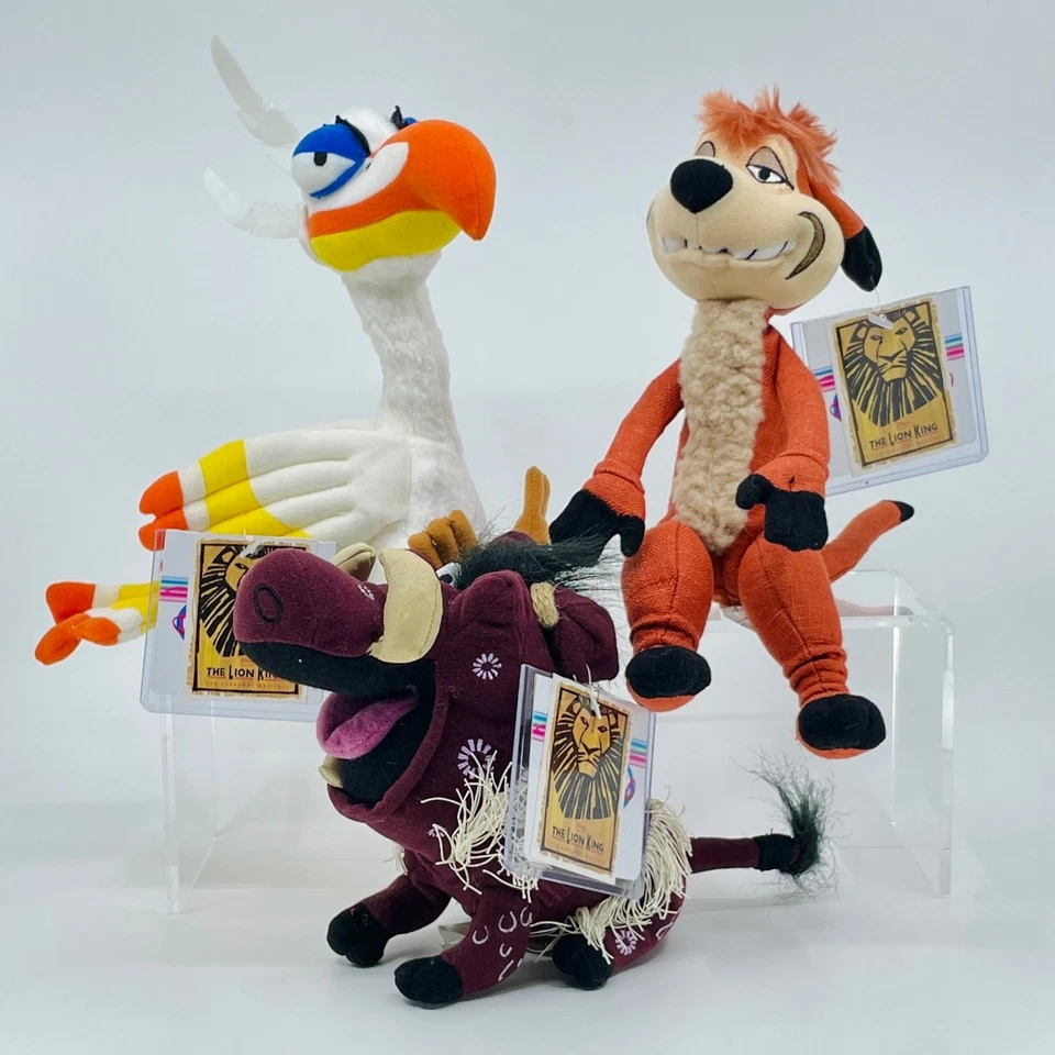 Disney Store The Lion King Broadway Timon Zazu & Pumbaa Set of 3 Bean Bag Plush - Image 1 of 1
