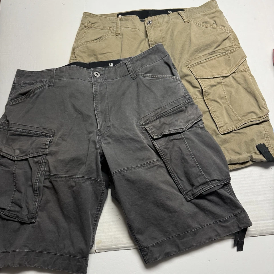 Pantalones Cortos Carga Sueltos 2 G Star Raw Rovic Militar Utilidad Caqui Pizarra Oscura Talla: 36 Foto 1 de 4