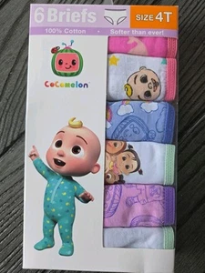 SIZE 4T COCOMELON 6 Briefs 100% Cotton Softer Than Ever Brand New - Picture 1 of 2