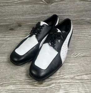 Zapatos de golf J Lindeberg x Puma Collab de cuero negro/blanco para hombre talla 11 RAROS - Imagen 1 de 14