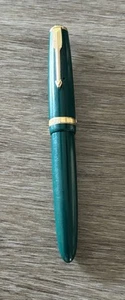 Vintage PARKER Duofold FOUNTAIN PEN, 14 Carat GOLD Nib, England - Green - Picture 1 of 7
