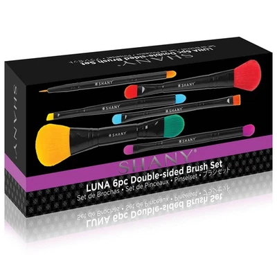 Brochas de maquillaje veganas SHANY - 6 brochas de maquillaje de viaje de doble cara con Br... Foto 1 de 4