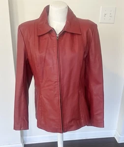 Excelled Collection Red Leather Jacket L - Picture 1 of 8