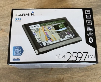 GARMIN NUVI 2597 LMT 5 Inch Bluetooth GPS Receiver New In Box, Opened But Unused - Image 1 of 4