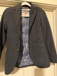 Mini Boden Boys Johnnie B Tweed Blazer Jacket Grey,Age 11-12 - Picture 1 of 5