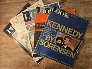 LOT OF 5 '63 & '65 John F. Kennedy Vintage Magazines LOOK/Sat. Evening Post - Picture 1 of 12