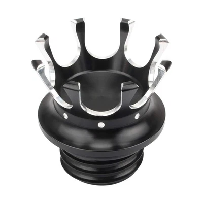Chrome King Crown Gas Cap Fuel Tank Right-hand Thread Billet Fit For - Image 1 of 4