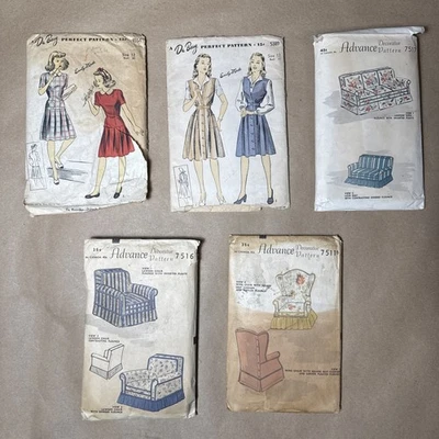 Bundle 5 VTG 50's Advance Sewing Decorator Pattern 7511B 7516 7517 Du Barry 5554 - Image 1 of 4