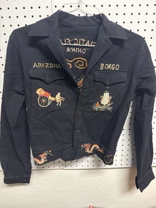1940s Souvenir Jacket WW2 China Asiatic Fleet Wool Dragon US Navy Wool Sukajan - Picture 1 of 7