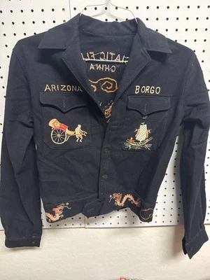 1940s Souvenir Jacket WW2 China Asiatic Fleet Wool Dragon US Navy Wool Sukajan - Image 1 of 4