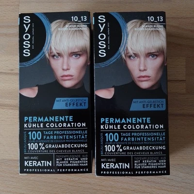 2x Syoss Haarfarbe 10_13 Scandi Blond Neu OVP Anti-Gelbstich-Effekt - Bild 1 von 4
