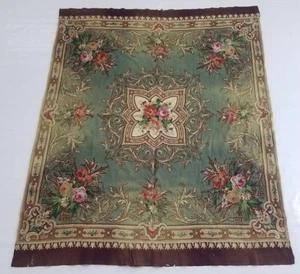 Antike französische florale Webplatte 147x120cm - Bild 1 von 12