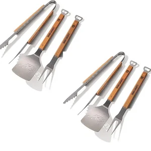 2 Pack Carolina Panthers NFL Bud Light 3pc BBQ Grill Set Spatula Tongs Fork USA - Picture 1 of 1