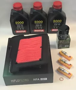 Service Kit Yamaha MT-09 13-20 Motul 5000 Oil Air Oil Filters & Spark Plugs - Picture 1 of 1