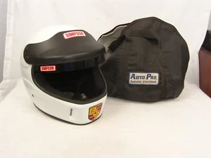 Vintage 1995 Simpson Auto Car Racing Helmet Full Face Size 7 1/2 W/Bag & Visor - Picture 1 of 13