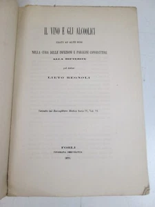 1876 MEDICINA DIFTERITE CURA CON VINO ALCOLICI INFEZIONI PARALISI SC195 - Foto 1 di 3