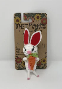 Knitmares White Rabbit Keychain One Of A Kind Backpack Hanger - Picture 1 of 3