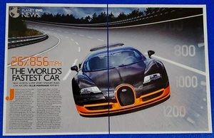 2010 VEYRON "THE WORLD'S FASTEST CAR" 267.856 MPH BY BUGATTI/VW 2 PG PRINT AD + - Picture 1 of 1