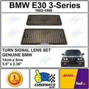 Genuine BMW E30 Early Model Metal Bumper Smoke Turn Signal Blinker Lens Set L&R - Picture 1 of 9