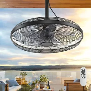 Outdoor Ceiling Fans with LED Lights & Remote Control, 20'' Gazebo Fan - Picture 1 of 7