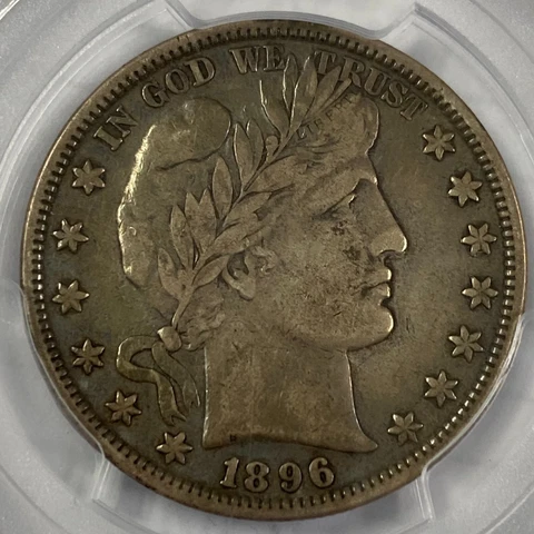 1896 Barber Half Dollar PCGS VF-25 - Tough Philly Date! Cover