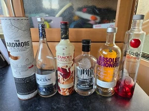 6 x Empty Whisky Vodka Alcohol Bottles For Upscaling MINT, Ardmore, Ciroc,2 Bird - Picture 1 of 1