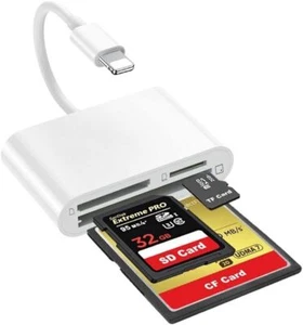 3 in 1 For IPhone to CF Adapter Trail Game Camera Viewer SD/CF/TF Card Reader - Picture 1 of 8