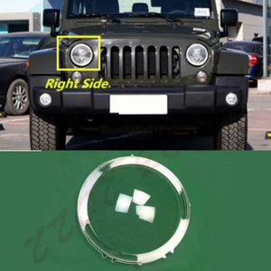 Right Side Front Headlight Lens Cap+ Glue For Jeep Wrangler Rubicon 2008-2021 - Picture 1 of 5