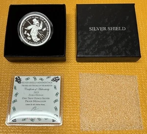 Zero Hedge, MiniMintage Proof, Silver Shield, 1oz .999 Fine, COA - Picture 1 of 4
